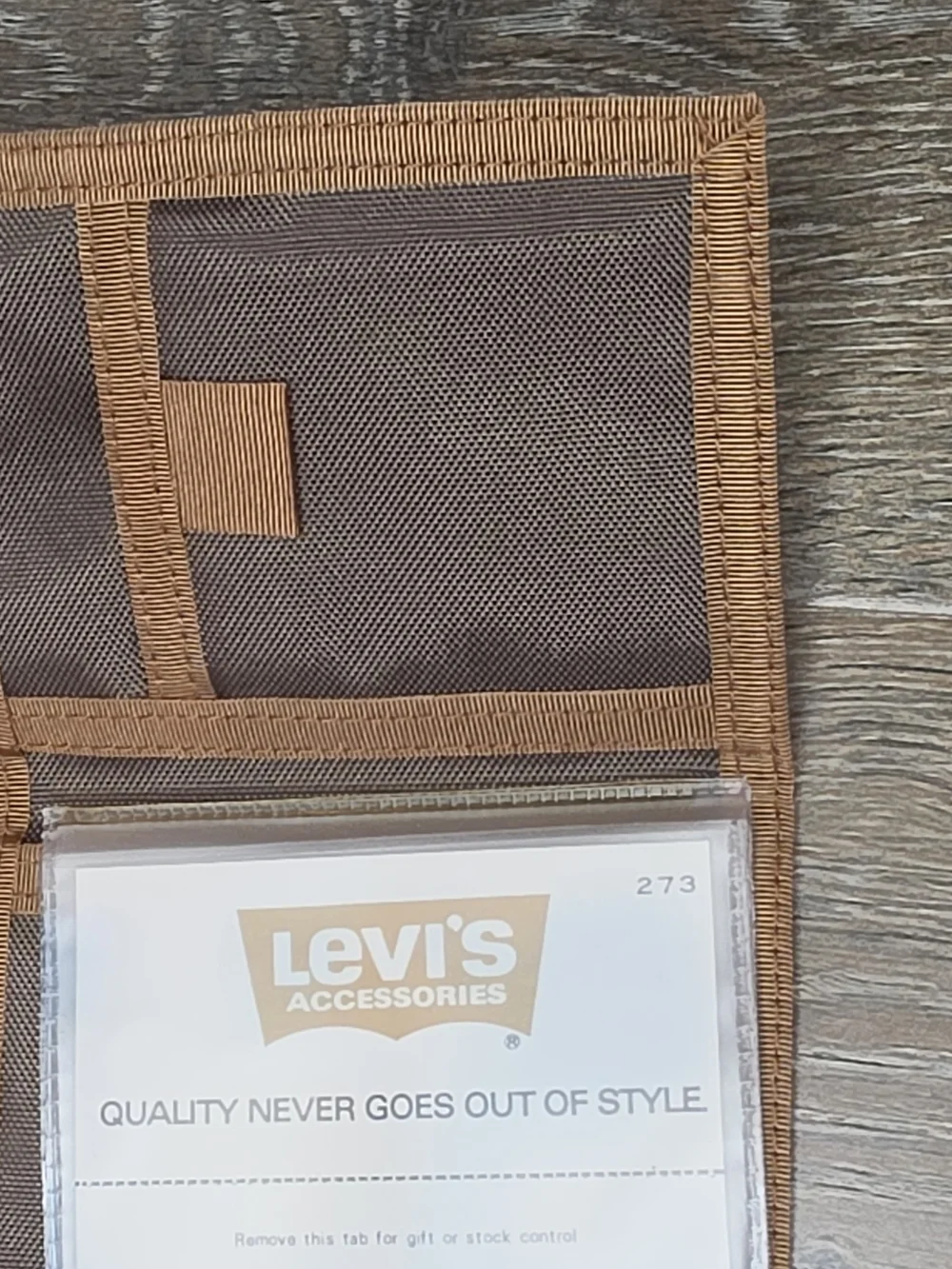 Vintage 70s 80s Levi's Nylon Trifold Wallet Brown Orange Accent